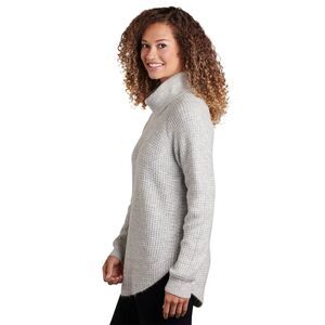 Kuhl Sienna Sweater Gray Turtleneck Waffle Knit Heavyweight Raglan Women’s Sz S